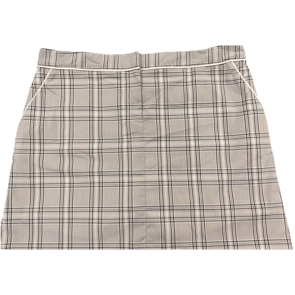 Izod Perform X Golf Skort Skirt‎ Sz 12 Womens Stretch Black White Check Plaid